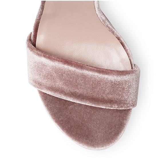 Stuart Weitzman Snowbiz Mink Pink Velvet Stiletto Heel Womens Size 7 - Picture 10 of 15